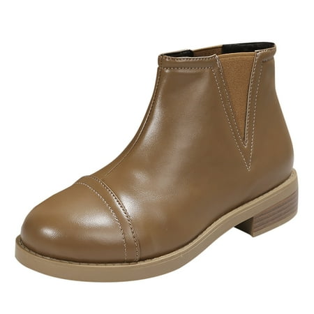 

TAIAOJING Boots For Women Ankle Boots Short Boots Leather Boots For Ladies Winter Warm Shoes