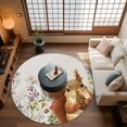 thumbnail image 2 of Cute Squirrel Washable Area Rug&nbsp;4 ft Vintage Purple Pink Flower Leaf Pine Cone Soft Round&nbsp;Rugs for Living Room, Non Slip Carpet for Bedroom&nbsp;Entryway Dining Room, 2 of 9