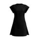 thumbnail image 4 of 2025 Vestido ajustado plisado liso para mujer: cuello en V, manga corta, largo mini con diseño acanalado sin costuras., 4 of 5
