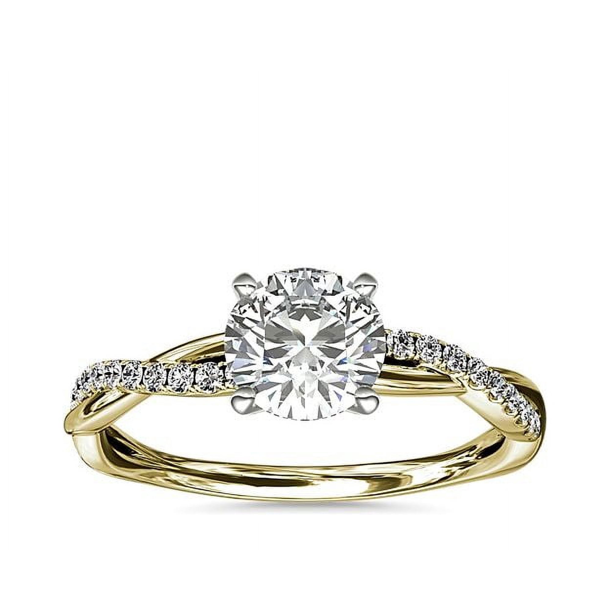 Diamond-Capitals 2.25 Ct Excellent Round Cut IGI Certified Lab Grown Diamond Solitaire Wedding Rings for Women Solid (E/VVS2) 14K Yellow Gold Size 3