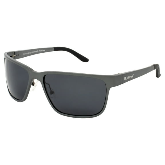 Global Vision BluWater Alumination-2 Polarized Sunglasses for Men or Women Boating & Fishing Gunmetal Aluminum Frame w/Smoke Lens