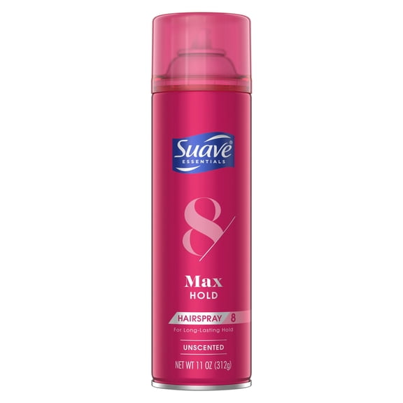 Suave Max Hold 8 Unscented Aerosol Hairspray For Women and Men, For All Hair Types, 11 OZ