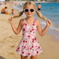 thumbnail image 3 of Uorisanigo Cute Cherry One Piece Swimsuits for Girls with Skirt Beach Swimming Suit Back Strap Beach Swimwear Summer Vacation, Size 12-13, 3 of 6