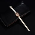 thumbnail image 4 of Reloj de pulsera de cuarzo Femenino Bling Bling analógico con correa de PU blanco, 4 of 7