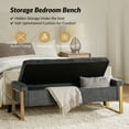 thumbnail image 5 of Tina's Home 55" Upholstered Storage Bench Charcoal Modern Tufted End of Bed Bench Bedroom Entryway, 5 of 8