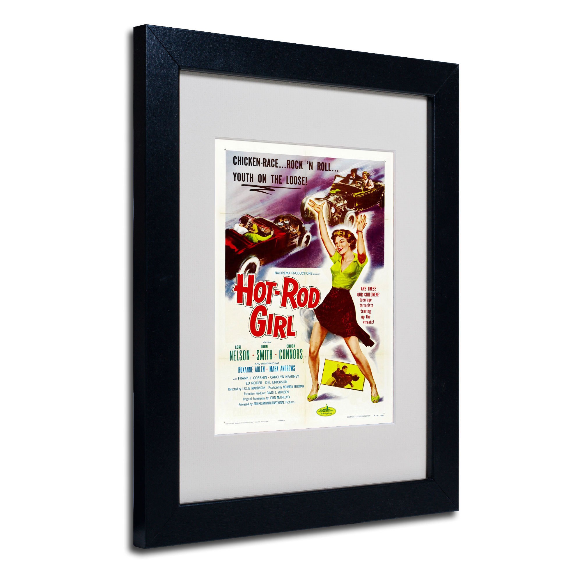Matted art under acrylic in a black frame