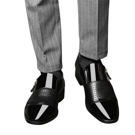 Mepaouo Dress Oxfords for Men Business Formal Derby Shoes Leather Pointed Toe Casual Loafers