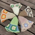 thumbnail image 4 of SikaFu Style Fresh Flower Handmade Crochet Straw Hat For Women's Version Foldable Sunshade Fisherman Hat, Summer Sunscreen Hat, 4 of 9