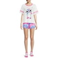 thumbnail image 2 of Disney Women's Stitch T-Shirt, Sleep Shorts and Socks, 3-Piece Set, 2 of 6