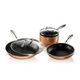 thumbnail image 1 of Gotham Steel 5-Piece Cast Textured Aluminum Ceramic Nonstick Cookware Set in Copper, 1 of 4