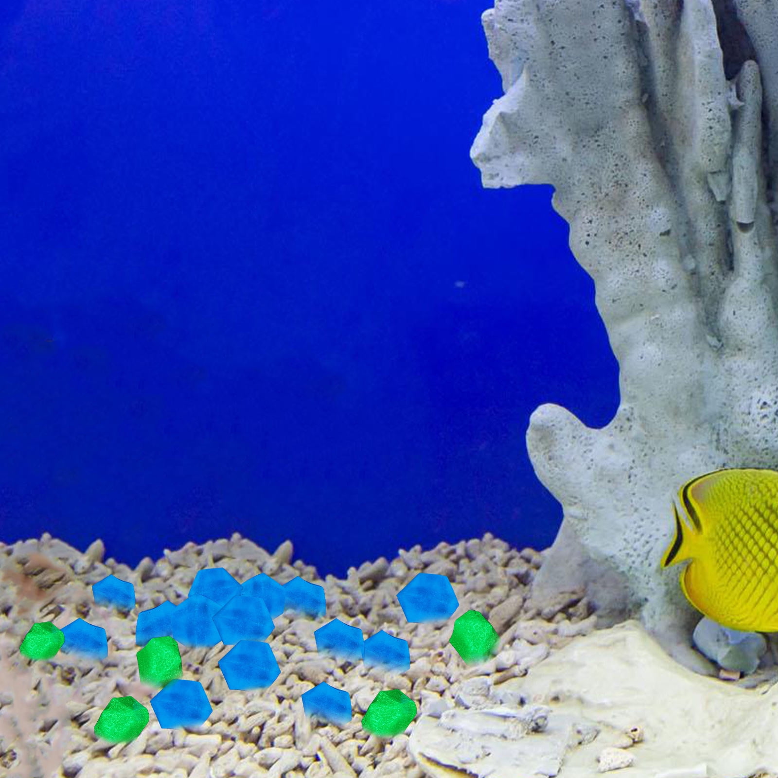 FENGGUIQU Glowing Rocks Luminous Fish Tank Pebble Resin 300Pcs