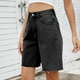thumbnail image 5 of Women Summer Trendy Washed Straight Casual Classic Denim Shorts Jean Pajama Pants Women Women Wide Pants High Waist Jean Short Jean Pants for Women Size 20 Pants Women Woman Jean Pants Tall Women on, 5 of 8