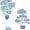 Blue, variant on Cat Coquillette Bonsai Peel & Stick Wallpaper