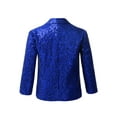 thumbnail image 2 of iEFiEL Boys Shiny Sequins Suit Jacket Blazer One Button Formal Tuxedo for Wedding Pageant Birthday Party Blue 6, 2 of 7