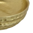 thumbnail image 4 of Round Tray with Hammered Accents, Vintage Details, 14 Inch Gold Resin, 4 of 5