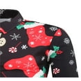thumbnail image 3 of Men‘s Christmas Dress Shirts Fun Printed Long Sleeve Regular Fit Button Down Shirts Light Blue M, 3 of 7