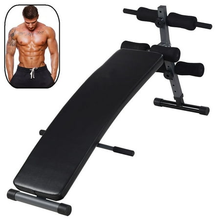 Zimtown Adjustable Sit Up Bench Incline/Decline Board, Folding Workout Weight Bench Machine Fitness Equipment, for Home Gym AB Abdominal Crunch (Best Sit Ups For Lower Abs)
