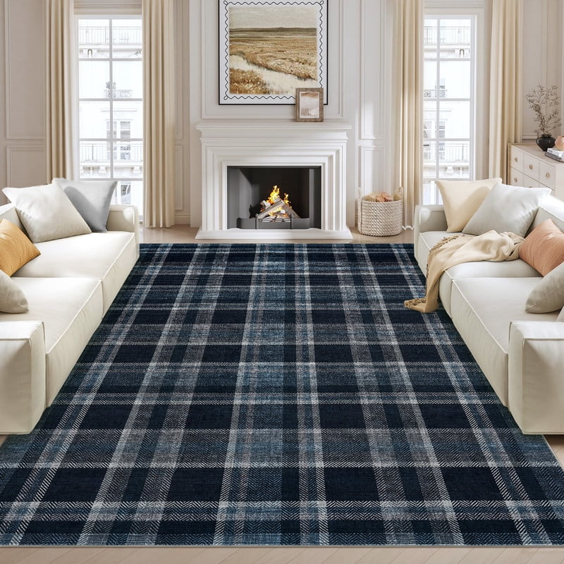 5'x7' Modern Washable Area Rugs for Living Room Tartan Ultra Soft Rug for Bedroom Farmhouse Non Slip Throw Rugs for Home Office