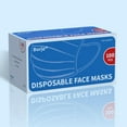thumbnail image 2 of Woeilo Masque F Jetable Bleu 100 Pcs Masques F Bleus 3 Plis Masques de Protection Bleus 100 Unités (Lot de 1), 2 of 5