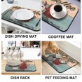 thumbnail image 4 of Coffee Cup Vintage Desig Coffee Bar Mat Accessories for Countertop Absorbent Hide Stain Dish Drying Mats for Kitchen Counter Draining Pad Under Coffee Maker Coffee Pot Espresso Machine 19.5x12in, 4 of 7