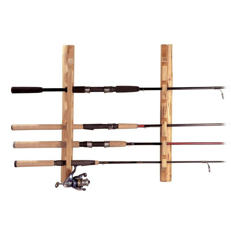 Croch Horizontal Wall Rod Holder Rod Rack for 3 Fishing Rods (Two
