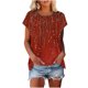 thumbnail image 1 of Camiseta de Manga Corta de las Mujeres de Cuello Redondo de Impresión Casual Top de las Señoras, Poliéster Ligero para el Hogar Diario Y Cómodo, 1 of 8