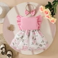 thumbnail image 3 of WOYY Newborn Girls Sleeveless Ruffle Mesh Dress Embroidery Bow Princess Dress with Headband, Sizes 0-24M, 3 of 3