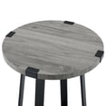 thumbnail image 5 of Woven Paths Rustic Wood and Metal Round End Table, Slate Grey, 5 of 6