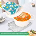thumbnail image 3 of Yayeee Pot Holders Kitchen Heat Resistant with Pocket 7"x9.8" Cotton Oven Cooking Hot Pads, Small Daisy, 3 of 7