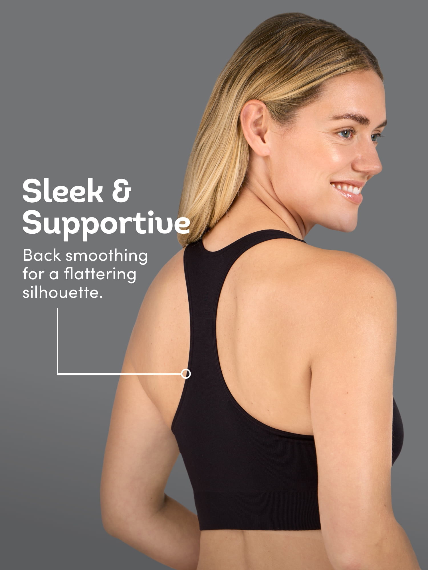 Fruit of the Loom Women's Seamless Racerback Longline Bra, 2-Pack, Sizes XS-4XL