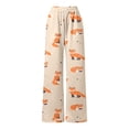 thumbnail image 5 of Fgnfyis Printed Casual Everyday Womens Work Pants Fashionable Trousers for Daily Wear Comfortable Elastic Waist Soft Fabric Flowy Fit Beige XXL, 5 of 5