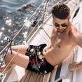 thumbnail image 2 of luoweisi Men's Beach Shorts Quick Dry Swim Trunks with Mesh Lining Santa Claus Motorcycle L, 2 of 5