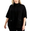 Anne Klein ANNE BLACK Women's Plus Size Pocketed Cape Sweater, US 2X/3X