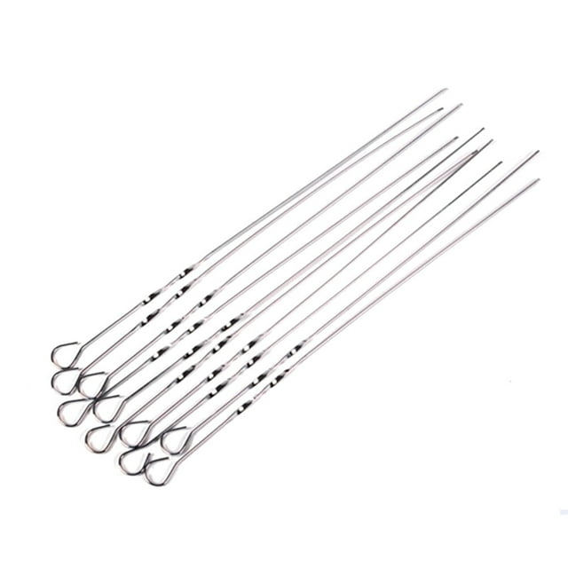 FUTUREORYY 10 Pcs Outils de Grill Ustensiles de Barbecue Brochettes Plates pour Bbq Camping en Plein Air et Randonnée