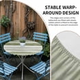 thumbnail image 5 of Sage Green Stripes Fitted Tablecloth with Elastic Edged, Round Table Cloth for Dining Table, Watercolor Gradient Abstract Striped Waterproof Oil Proof Table Cover for Indoor Outdoor 36"-44", 5 of 8
