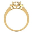 thumbnail image 4 of 1.8 ct Round Cut Natural Morganite with Simulated Diamond Halo Accents 14K Yellow Gold Womens Engagement Ring, 4 of 5