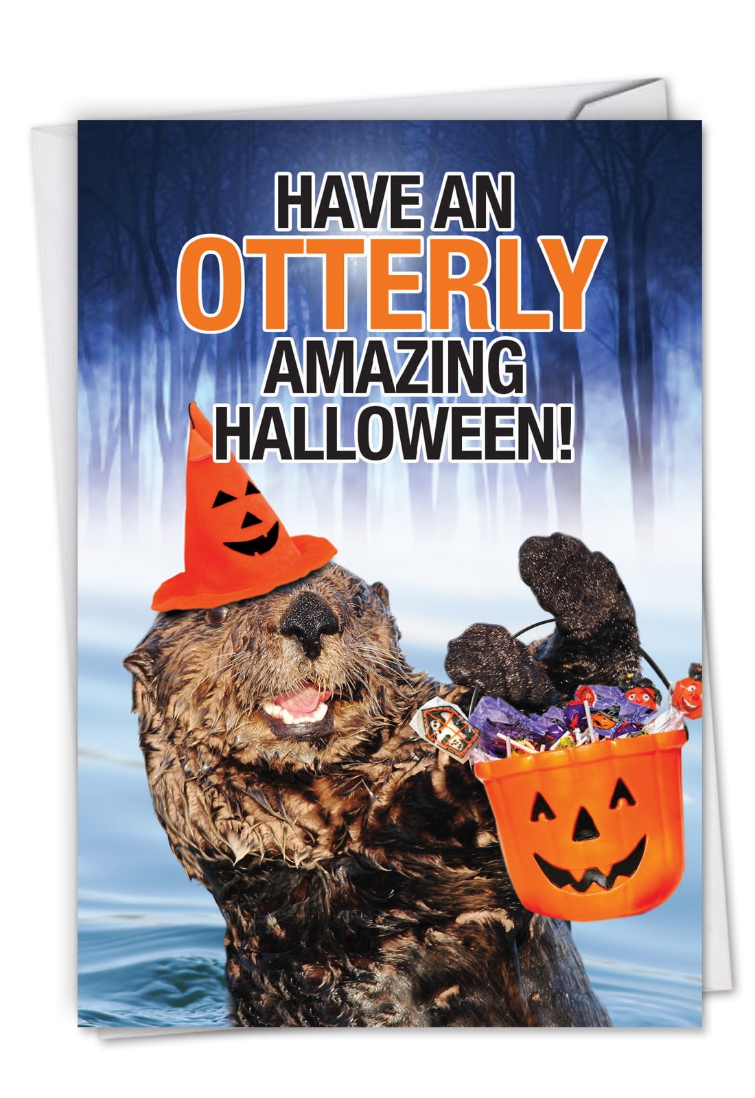 Otterly Amazing Halloween Cute Halloween Pun Greeting Card with
