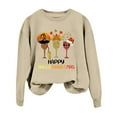 thumbnail image 2 of Brown Womens Tops Women's Cute Turkey Fall Thanksgiving Printed Sweatshirt Fall Sweaters for Women 2024, 2 of 4