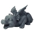 thumbnail image 2 of Decoración de fuente de diseño de dragones, estatua de decoración de jardín, esculturas de dinosaurio con función de agua patinada al aire libre para Soledad Estatua del dragón de la fuente, 2 of 10