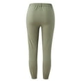 thumbnail image 6 of Riforla Women Workout Pants Casual High Waist Solid Fitness Pocket Leggings Button Cropped Crop Pants Womens Pants Green S, 6 of 6