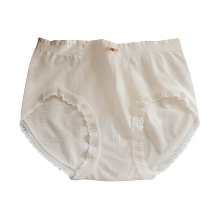 Riforla Ladies Underwear Panties Womens Plus Size Underwear Cotton Panties Lace Soft Hipster Panty Ladies Stretch Sexy Briefs Women s Briefs White L