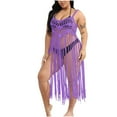 thumbnail image 2 of Xuyuer Plus Size Beach Swimsuit Cover Up Women Crochet Bikini Coverups Summer Pool Swimwear Tassel Dress, 2 of 6
