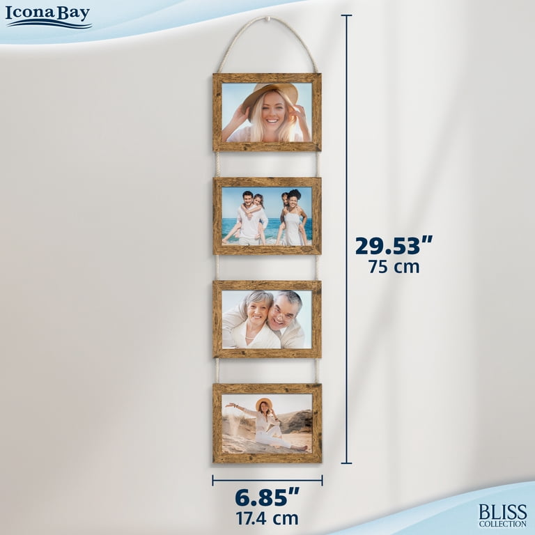 Icona Bay 4x6 Rustic Wood Hanging Photo Frames Set of 4 photo 6