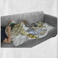 thumbnail image 6 of Animal Soft Flannel Fleece Blanket, Painting Style a Farmville Bighorn Sheep Animal Basketball Player Ilustration Art, Cozy Plush for Indoor and Outdoor Use, 50" x 60", Tan and Grey, by Ambesonne, 6 of 6