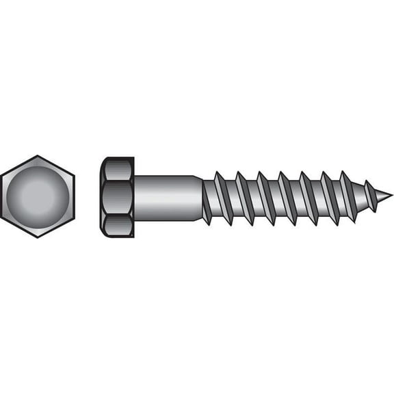 Hillman Galvanized Lag Bolt - Zinc Finish - 50 Count, 3/8 x 2.5 In.