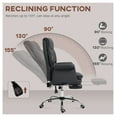 thumbnail image 6 of Ergonomic Office Chair with Footrest - Swivel Desk Chair, Adjustable Height & Reclining, PU Leather, Black - Home Office, Gaming, 6 of 9