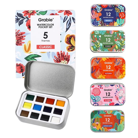 Set de pinturas Grabie Pocket de 12 colores para acuarelas Artist