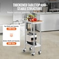 thumbnail image 3 of VEVOR Table de Travail en Acier Inoxydable 24 x 15 x 40 Pouces, Table de Préparation Alimentaire Commerciale avec Roulettes, Table de Préparation Robuste, Table de Travail en Métal avec Hauteur Réglable pour Restaurant, Maison et Hôtel, 3 of 9