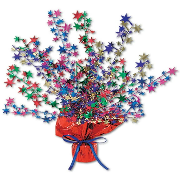 Beistle Club Pack of 12 Multi-Colored Star Gleam 'N Burst Centerpiece Party Decorations 15"