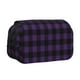 thumbnail image 1 of Disketp Purple Black Plaid Estuche de Lápices de Doble Capa con Tapa Abatible y Cremallera, Organizador Escolar para Adolescentes y Adultos, 1 of 7